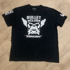 Bullet Club Tekken NJPW Wrestling T-Shirt Mens XL Black Pro Wrestling Tees Rare
